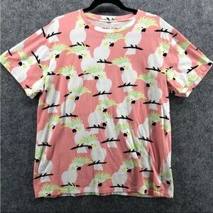 Knicker Bocker T Shirt‎ Cockatoo Bird Pink Short Sleeve 100% Cotton Mens Size M